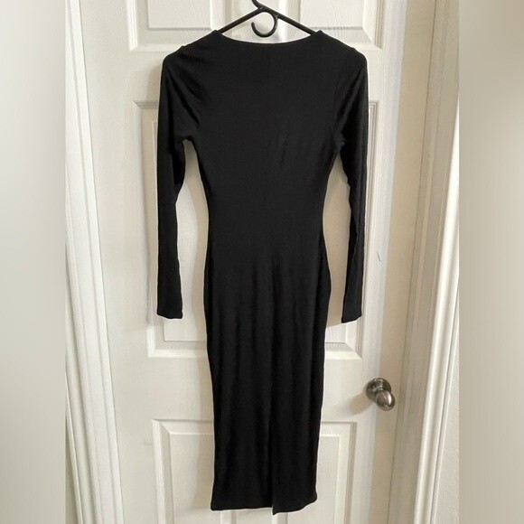 Good American NWT Twist Peek A Boo Long Sheath Dress Size 0 - Picture 3 of 10